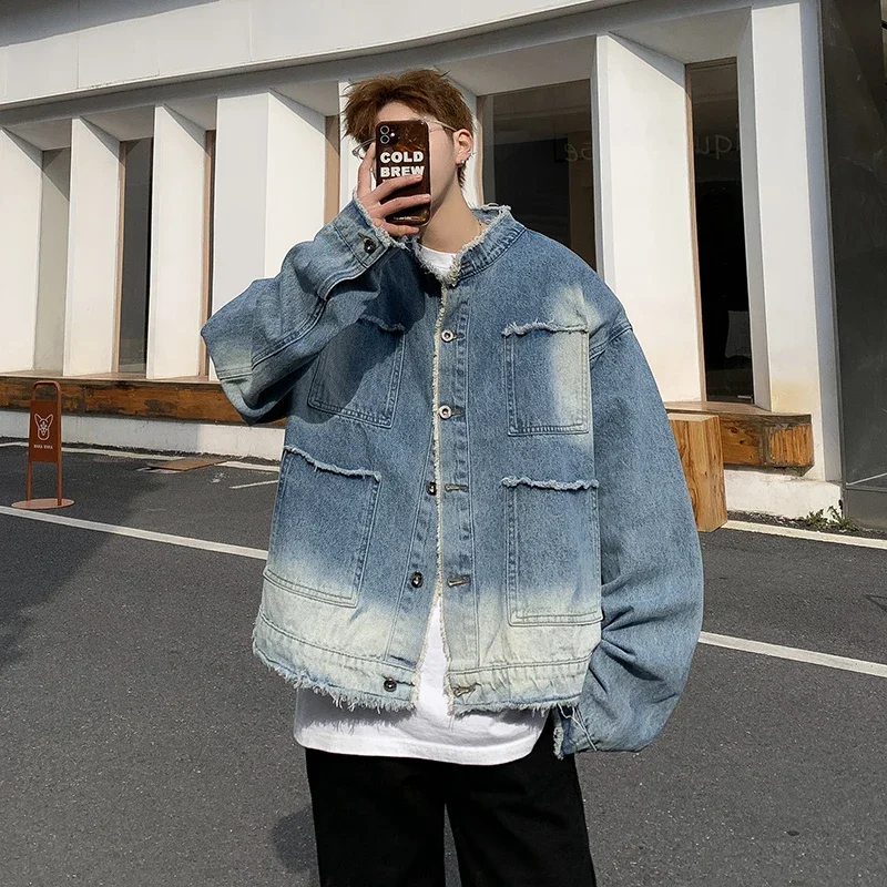 Street Fashion Jeans Men - Chaqueta Vaquera Retro Americana Estilo Hip