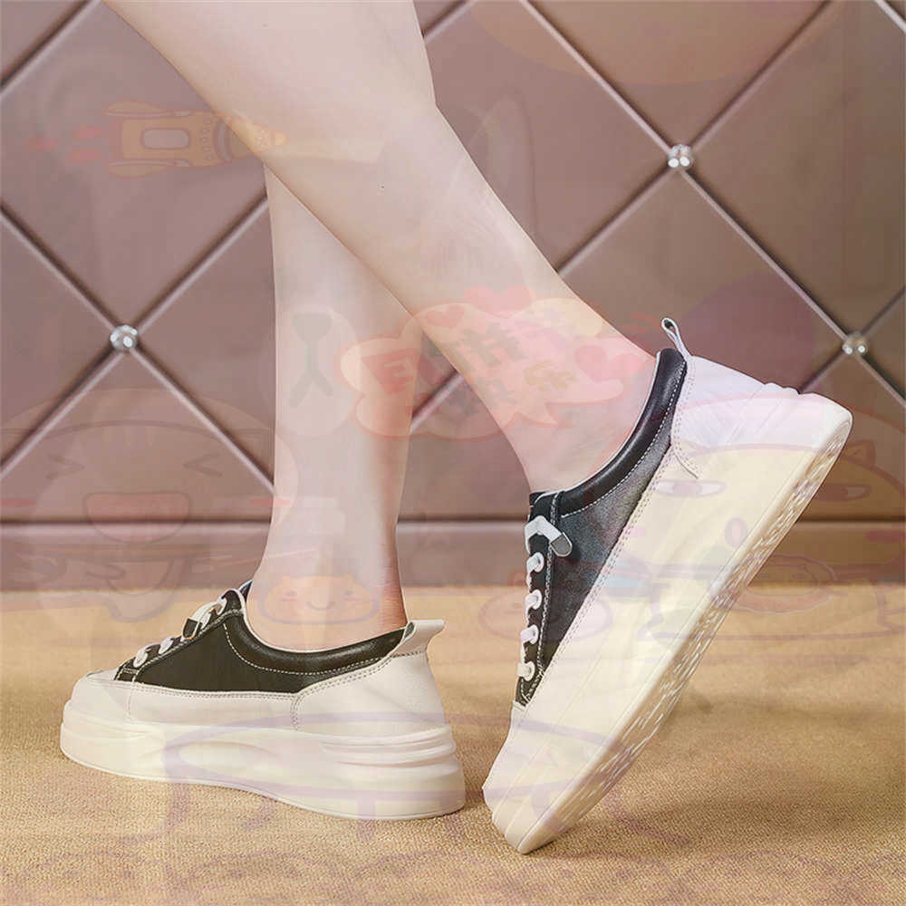 Guangzhou Street Fashion - Mocasines gruesos con cordones para mujer,