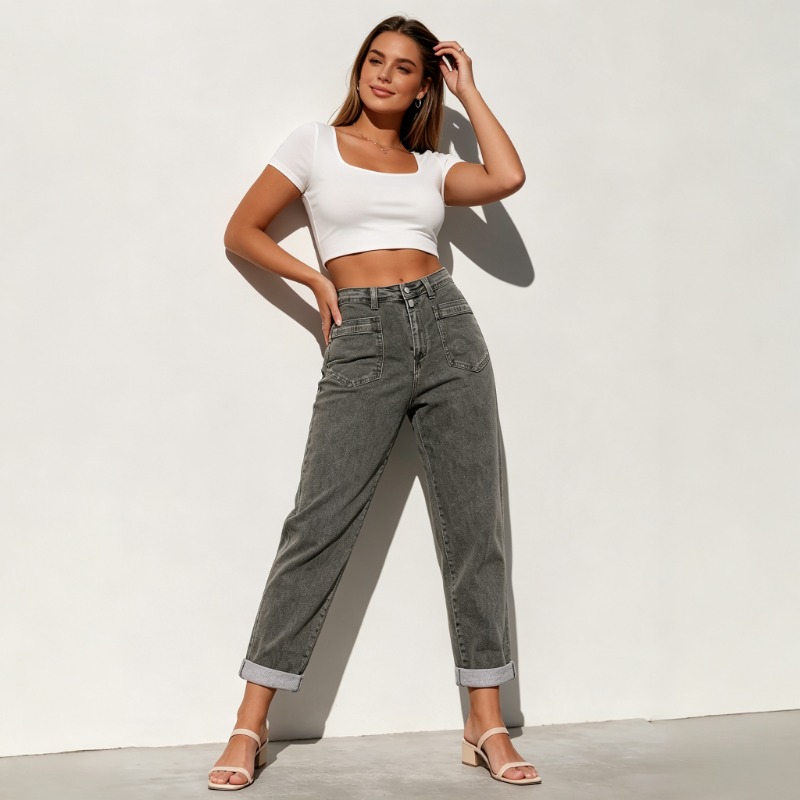 Street Fashion American - Jeans Acampanados de Mezclilla para Mujer,