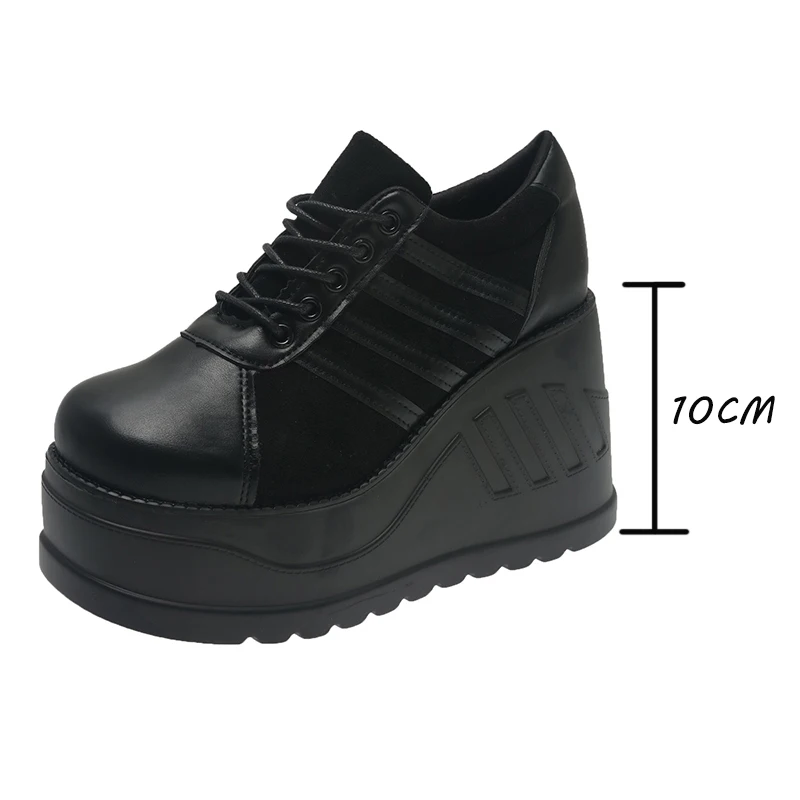Street Fashion Goth - Talla grande 35-43 diseño negro plataforma