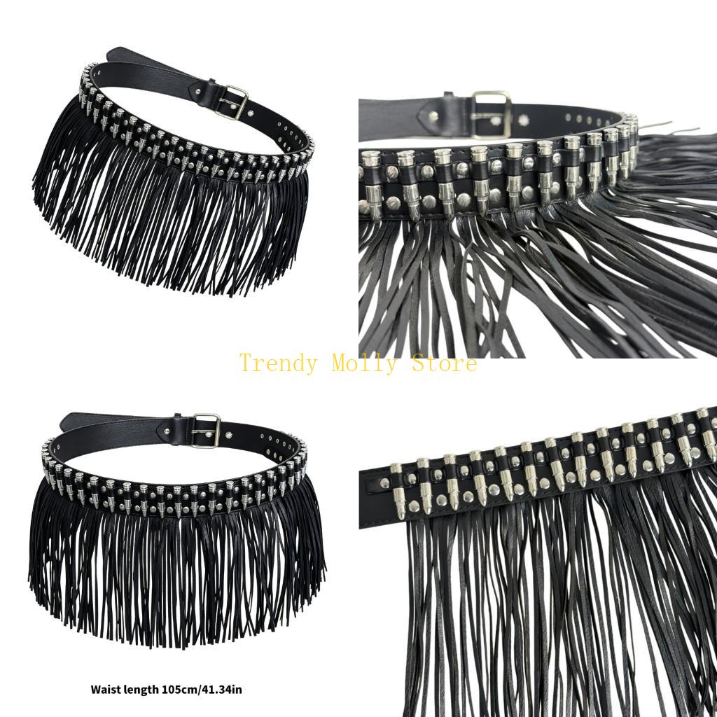 Street Fashion Reference - N5KB Cinturón cuero PU vanguardista, tachuelas