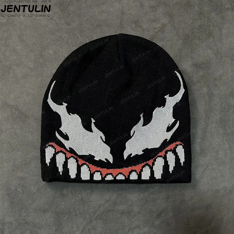 Street Fashion Goth - Gorros de punto jacquard estilo Y2K,