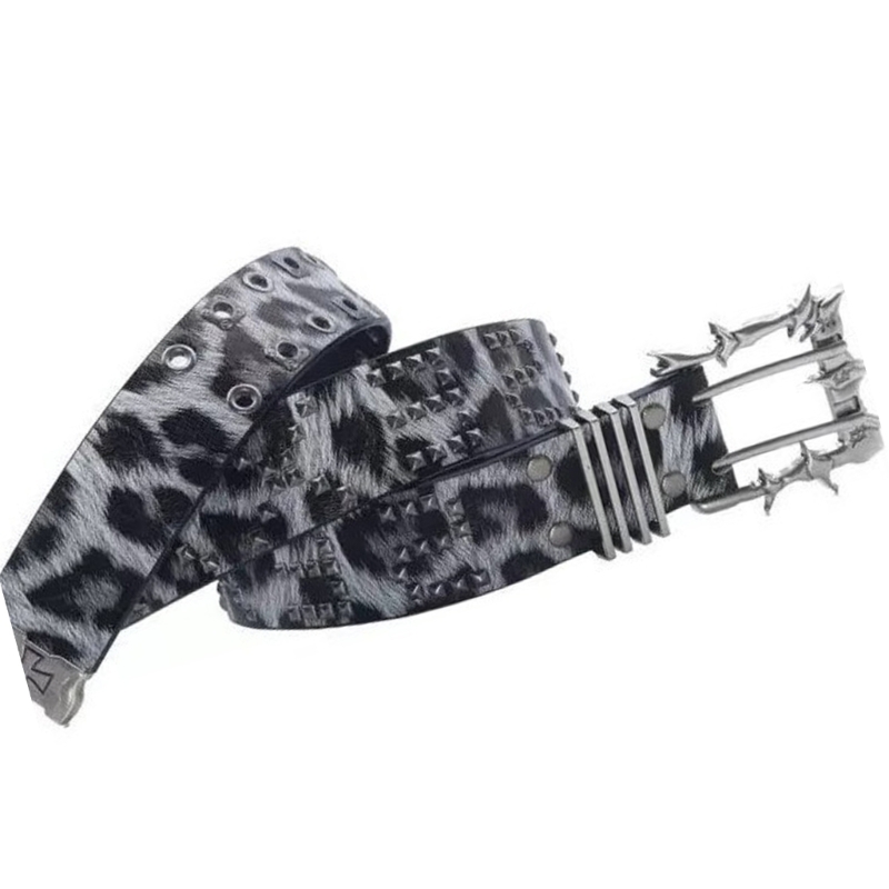 Street Fashion Reference - X5XA Cinturón PVC con estampado leopardo