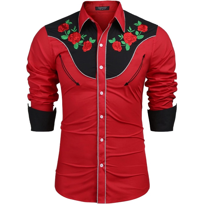 Street Fashion Dance - Camisa Vaquera Occidental para Hombre, Manga