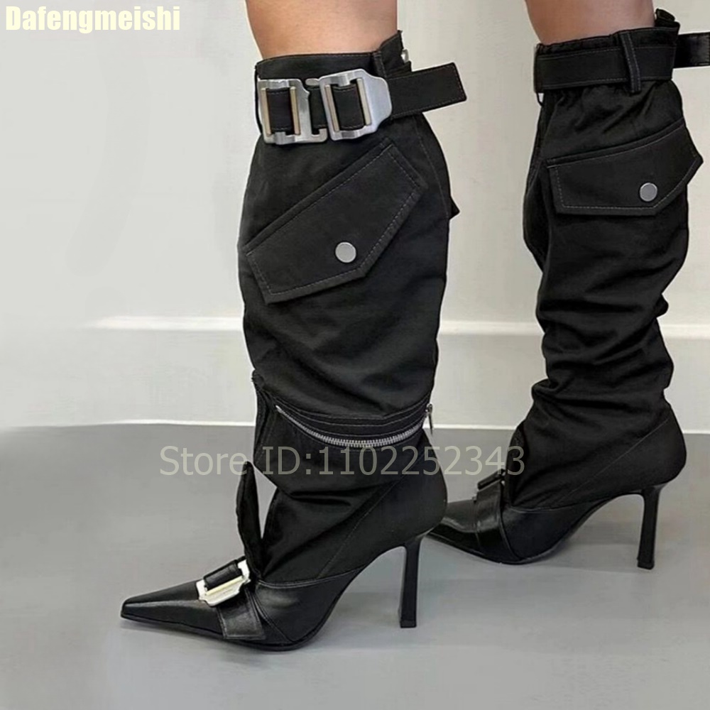 Street Fashion Rome - Botas hasta la rodilla para mujer,