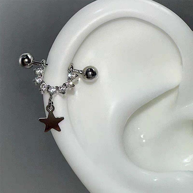 Street Fashion Earrings - Pendientes de Estrella con Circonitas, Modernos