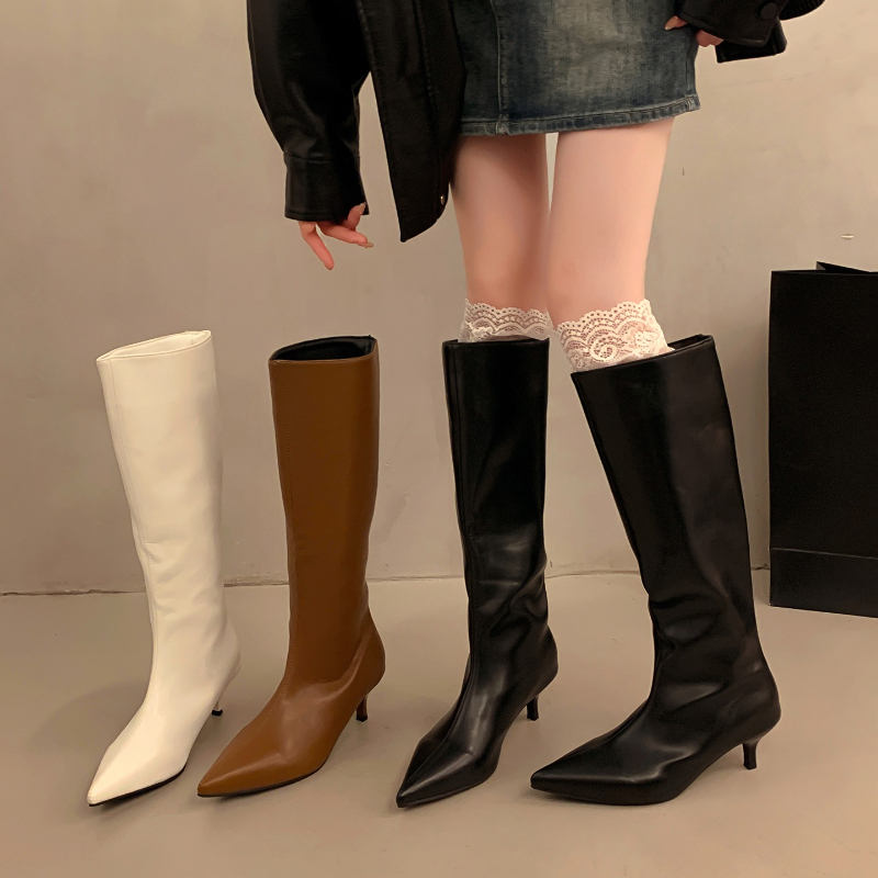 Street Fashion Rome - Botas Altas de Tacón Fino para