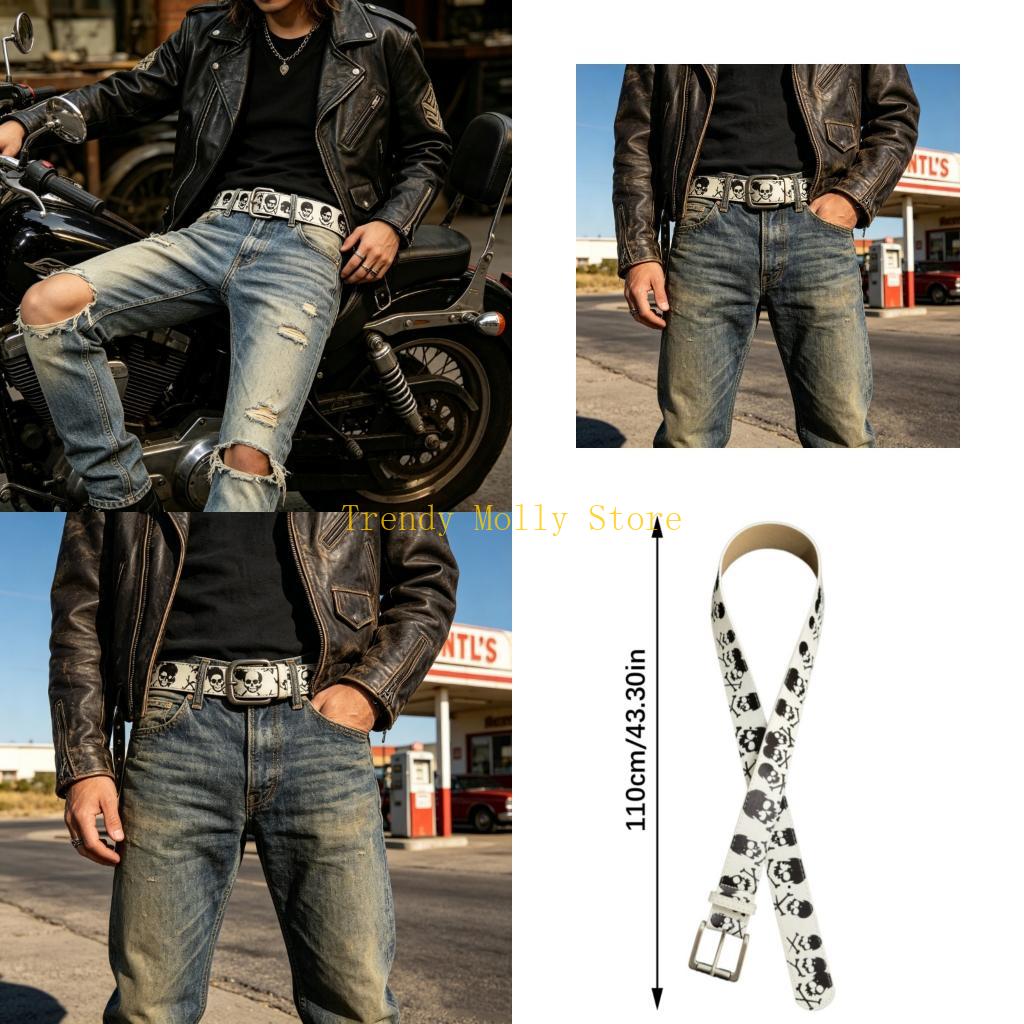 N5KB Cinturón moderno PU con d - Street Fashion Reference reseña y precio