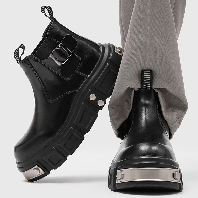 Botas Chelsea punk góticas par - Street Fashion Goth reseña y precio
