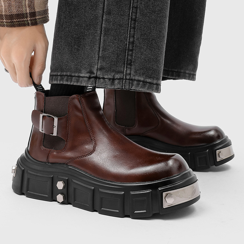 Botas Chelsea punk góticas par - Street Fashion Goth reseña y precio