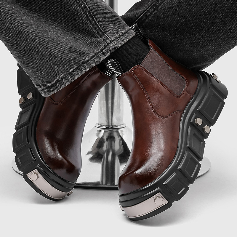 Botas Chelsea punk góticas par - Street Fashion Goth reseña y precio