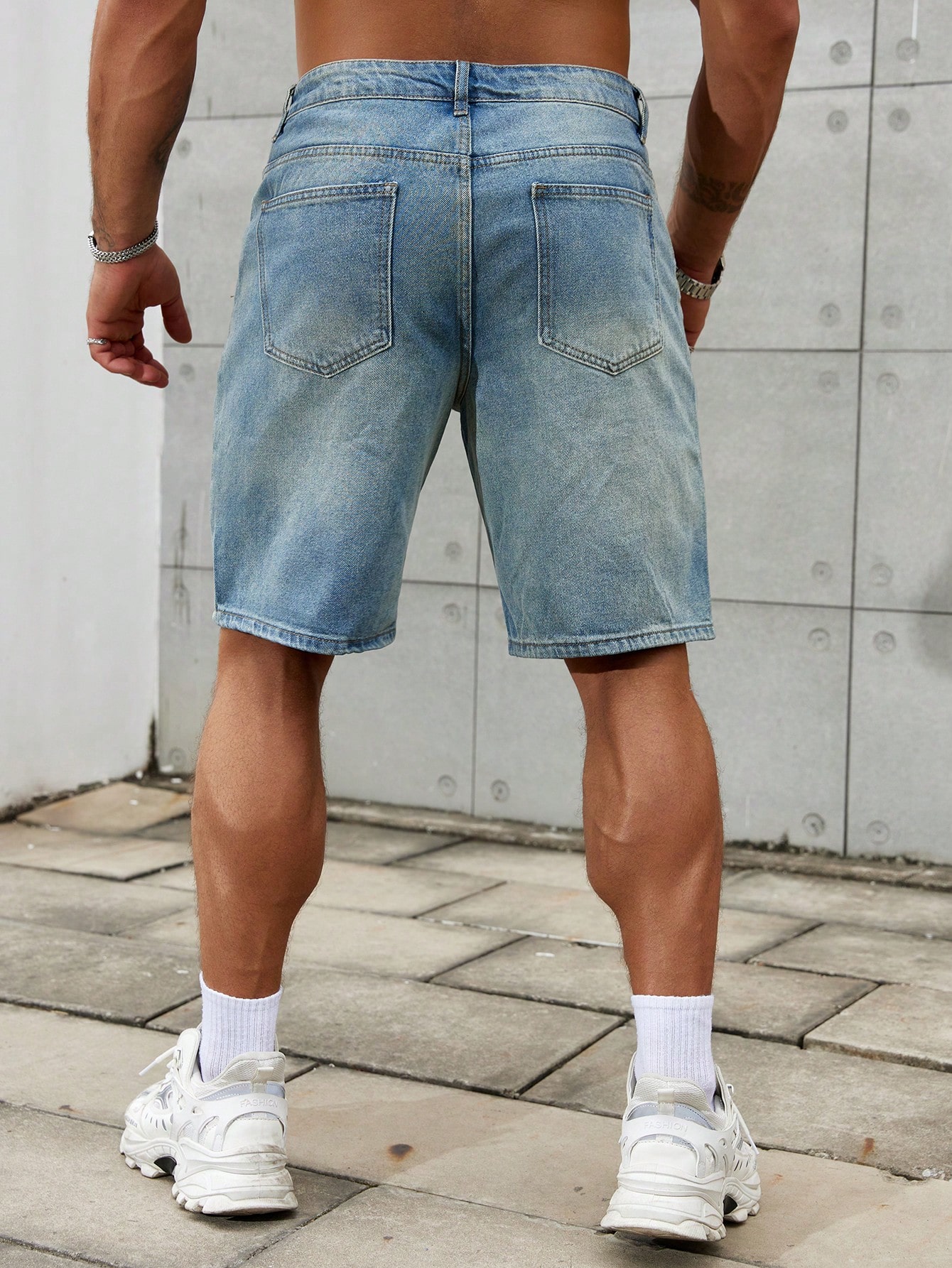 Pantalones vaqueros cortos ras - Street Fashion Jeans Men reseña y precio
