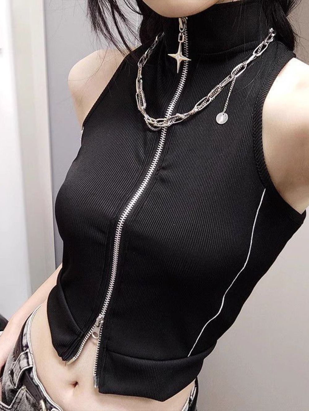 Nuevo chaleco corto de verano  - Street Fashion Goth reseña y precio
