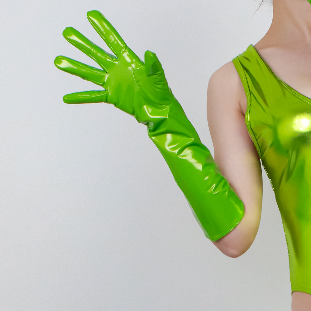 Guantes Largos de Cuero Sintét - Street Fashion Photography reseña y precio