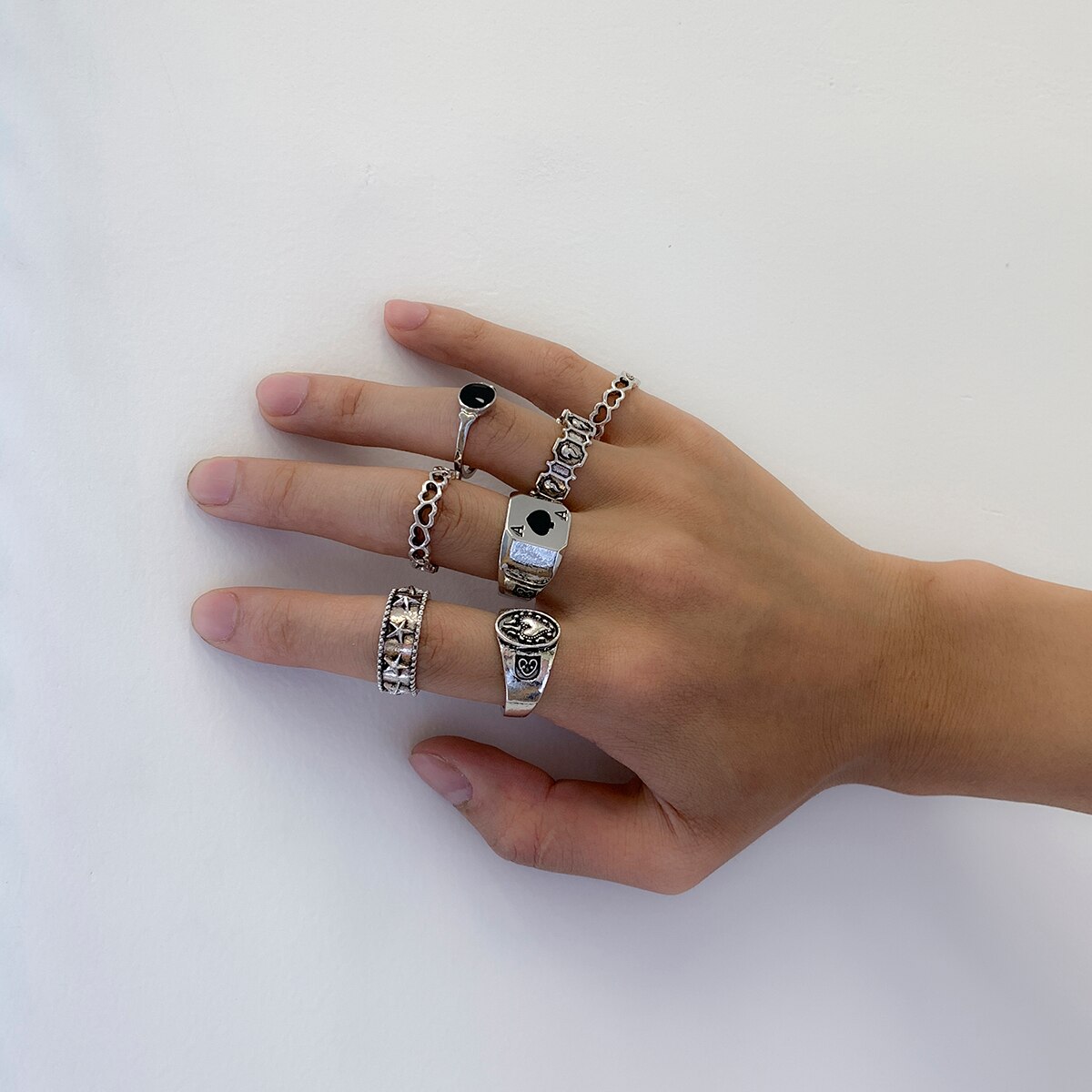 Anillos de Color plateado anti - Street Fashion Goth reseña y precio