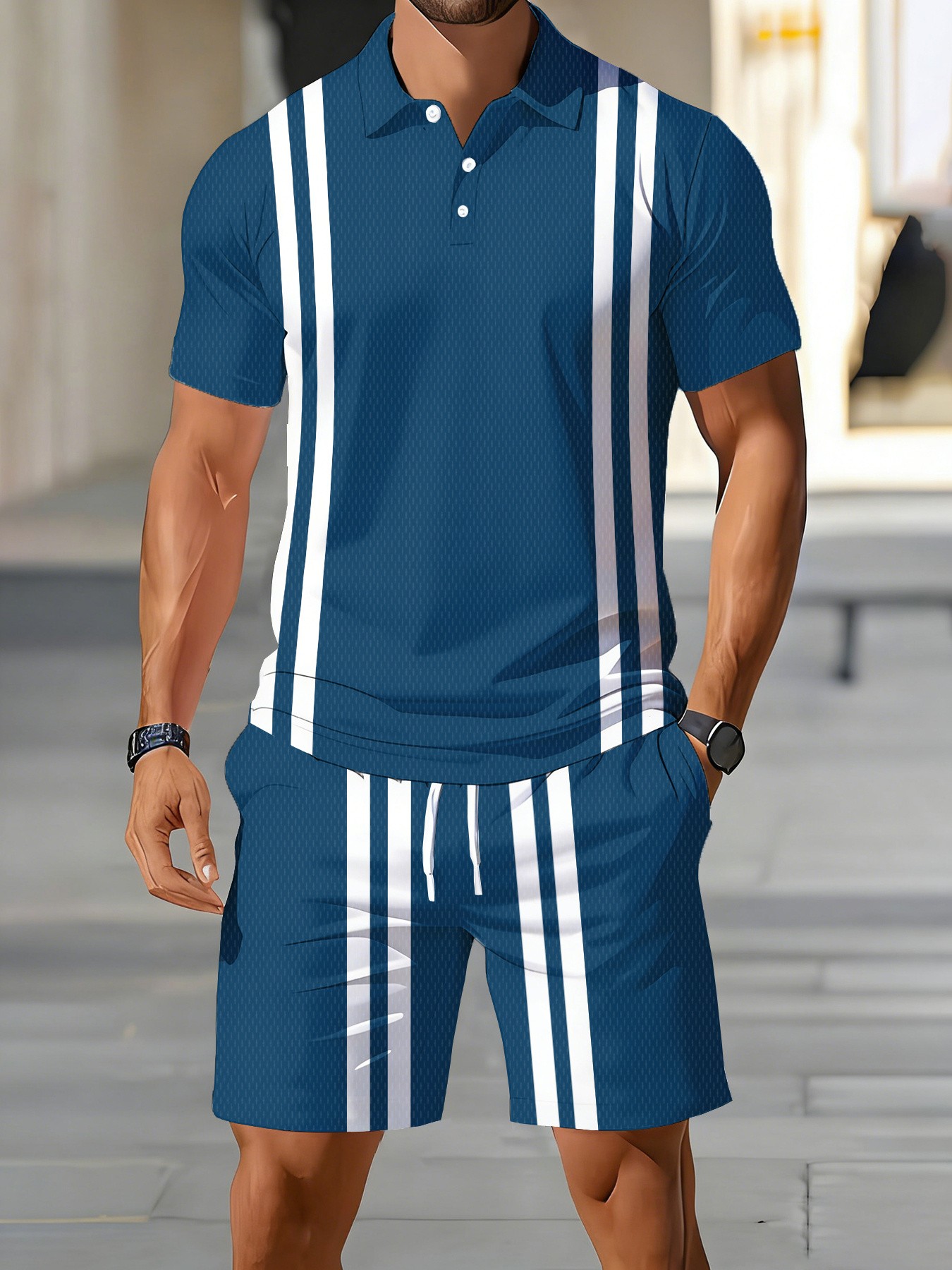 Conjunto de Polo de Manga Cort - Street Fashion American reseña y precio