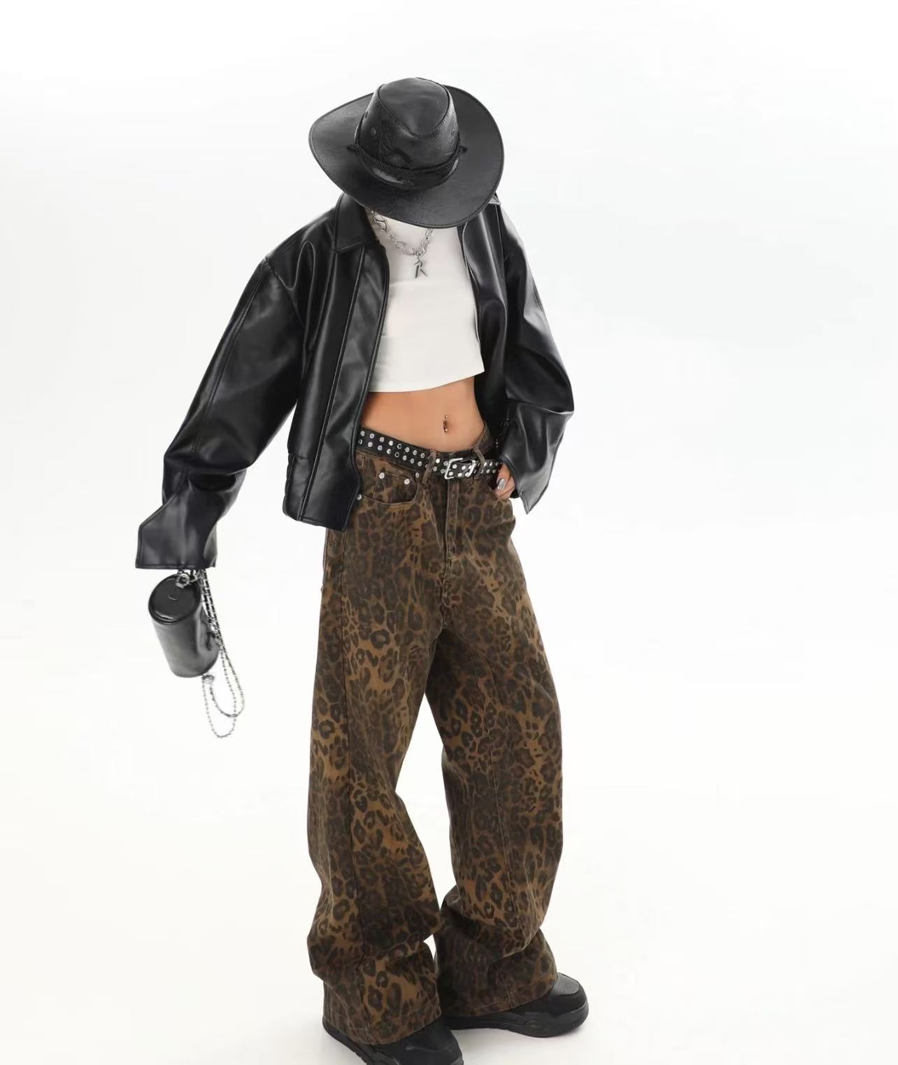 Pantalones anchos con estampad - Street Fashion Jeans Men reseña y precio
